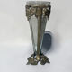 Antique Art Nouveau vase in patinated bronze metal with removable glass.