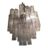 Murano Glass Sputnik Chandelier With "Corteccia" Tubes Italian Glass