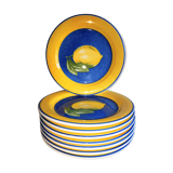 Service plates dessert Quadrifoglio Lemon