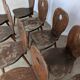 8 chaises brutalistes vintage en bois