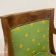 Fauteuil gondole acajou et son repose-pieds