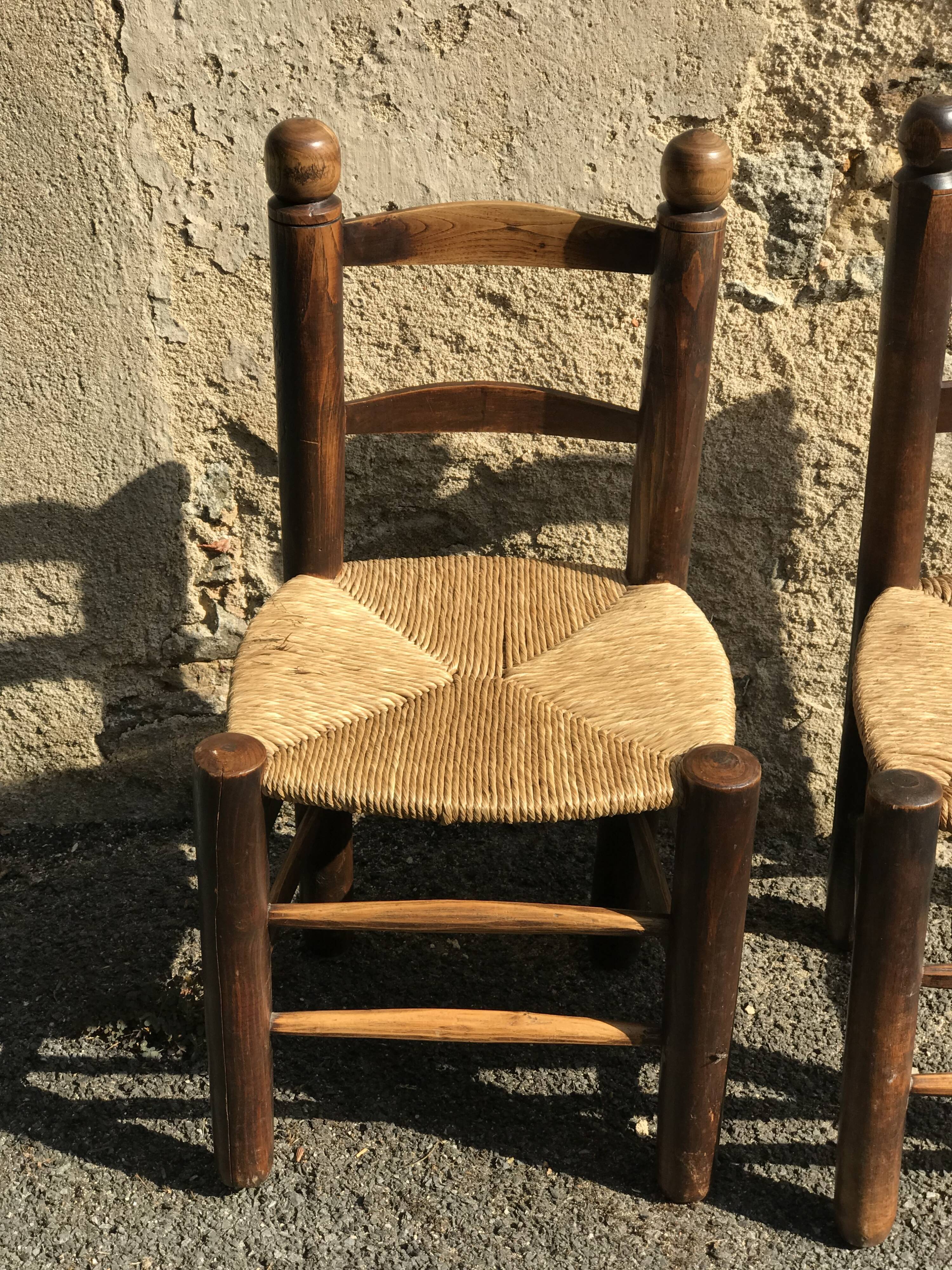 Pair of straw chairs