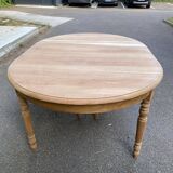 Large round extendable Louis Philippe 19th century dining table, renovated, 250cm