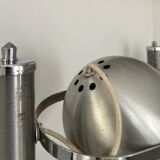 Pair of vintage adjustable wall lights, chrome and brushed metal, France 1970