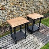 Pair of oak side tables