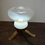 Mid-century table lamp from the 1970s, brass and glass, E27