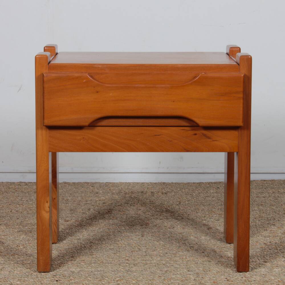 Pair of elm bedside tables for Maison Regain, 1970