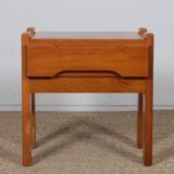 Pair of elm bedside tables for Maison Regain, 1970