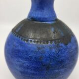 Jacques Blin vase in blue ceramic, France, Mid Century Design