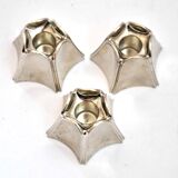 Set of 3 DESIGN BMF modular candle holders in silver metal 1970