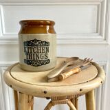 English two-tone stoneware pot