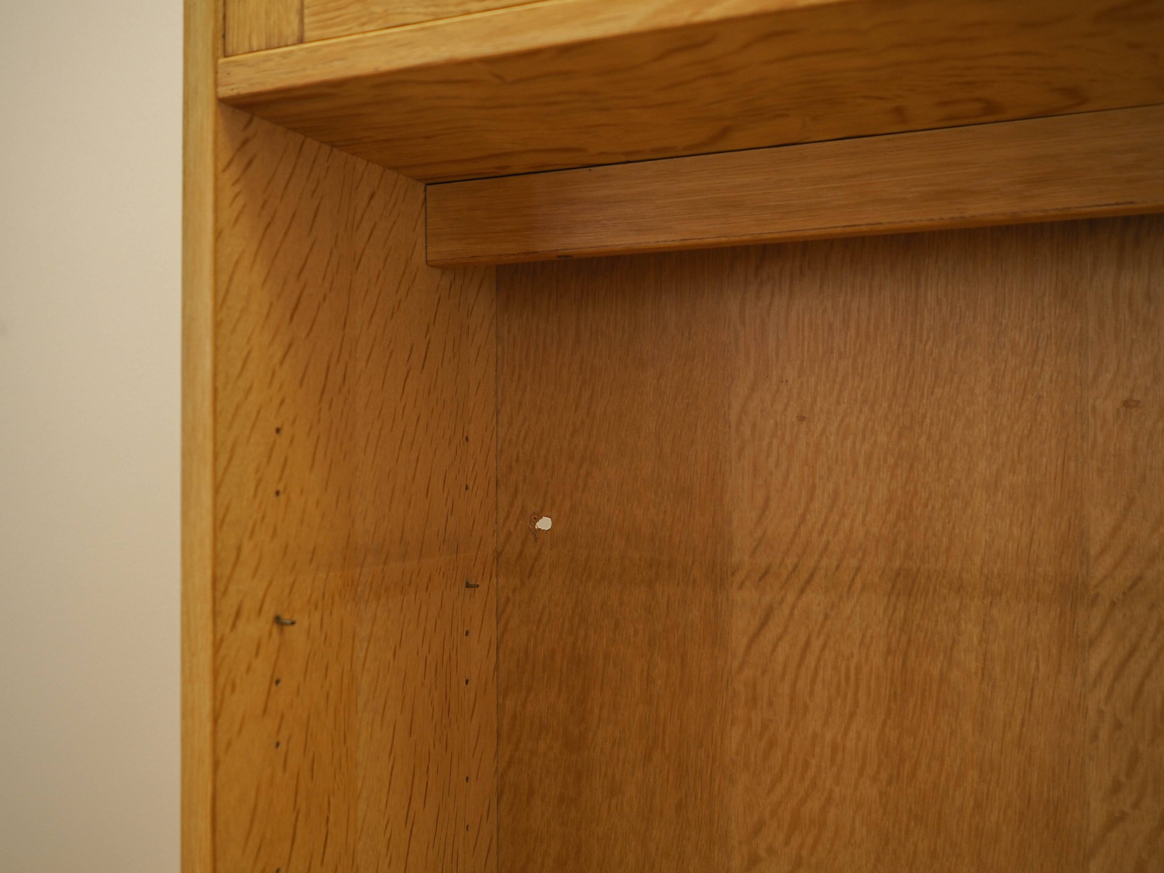 Henning Kjærnulf Oak Bookcase with Glass Doors, Danish 1960s