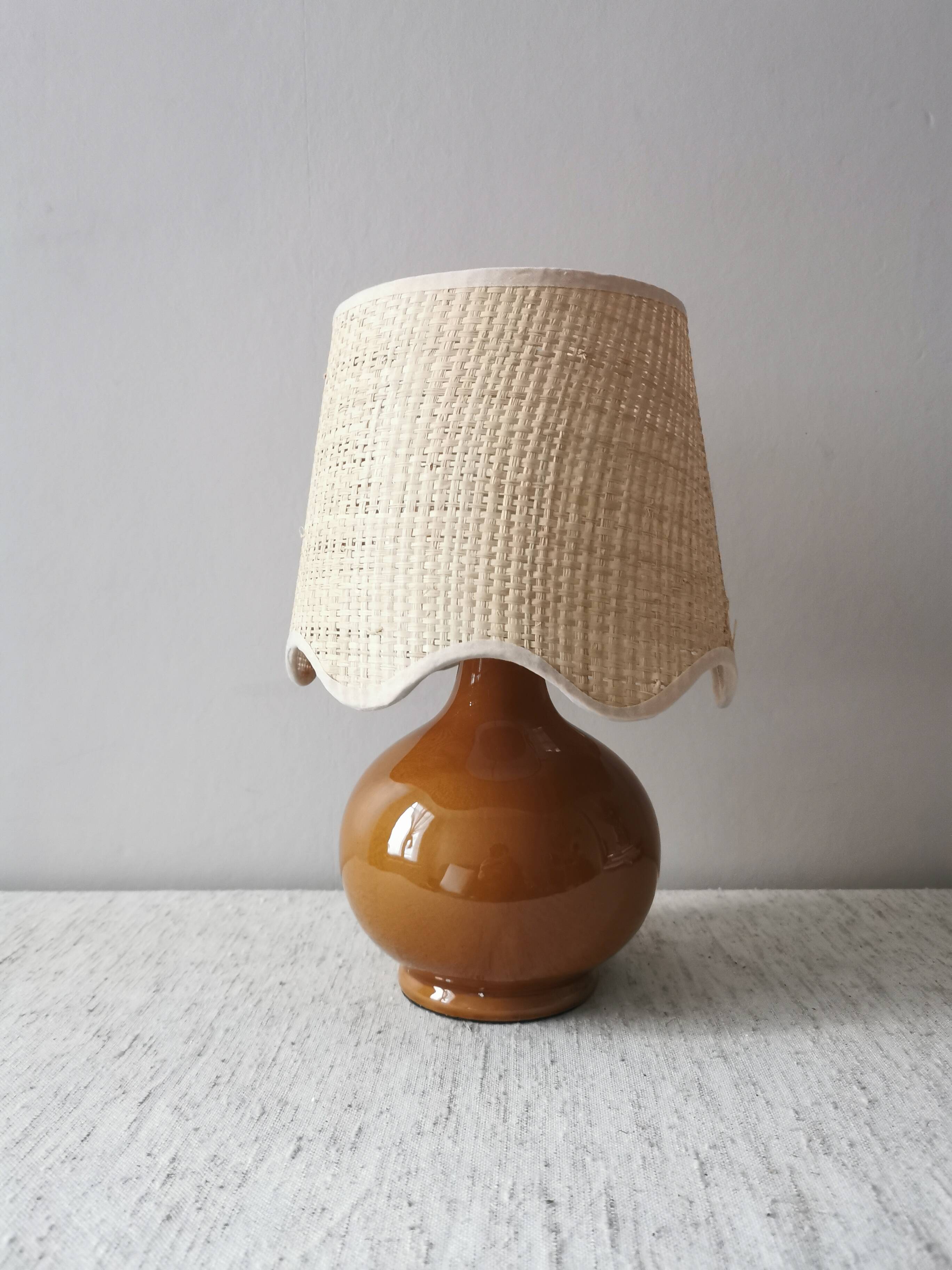 Lampe Gaston en céramique marron