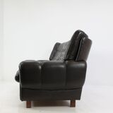 Republic Czech 1970 s leather brown sofa