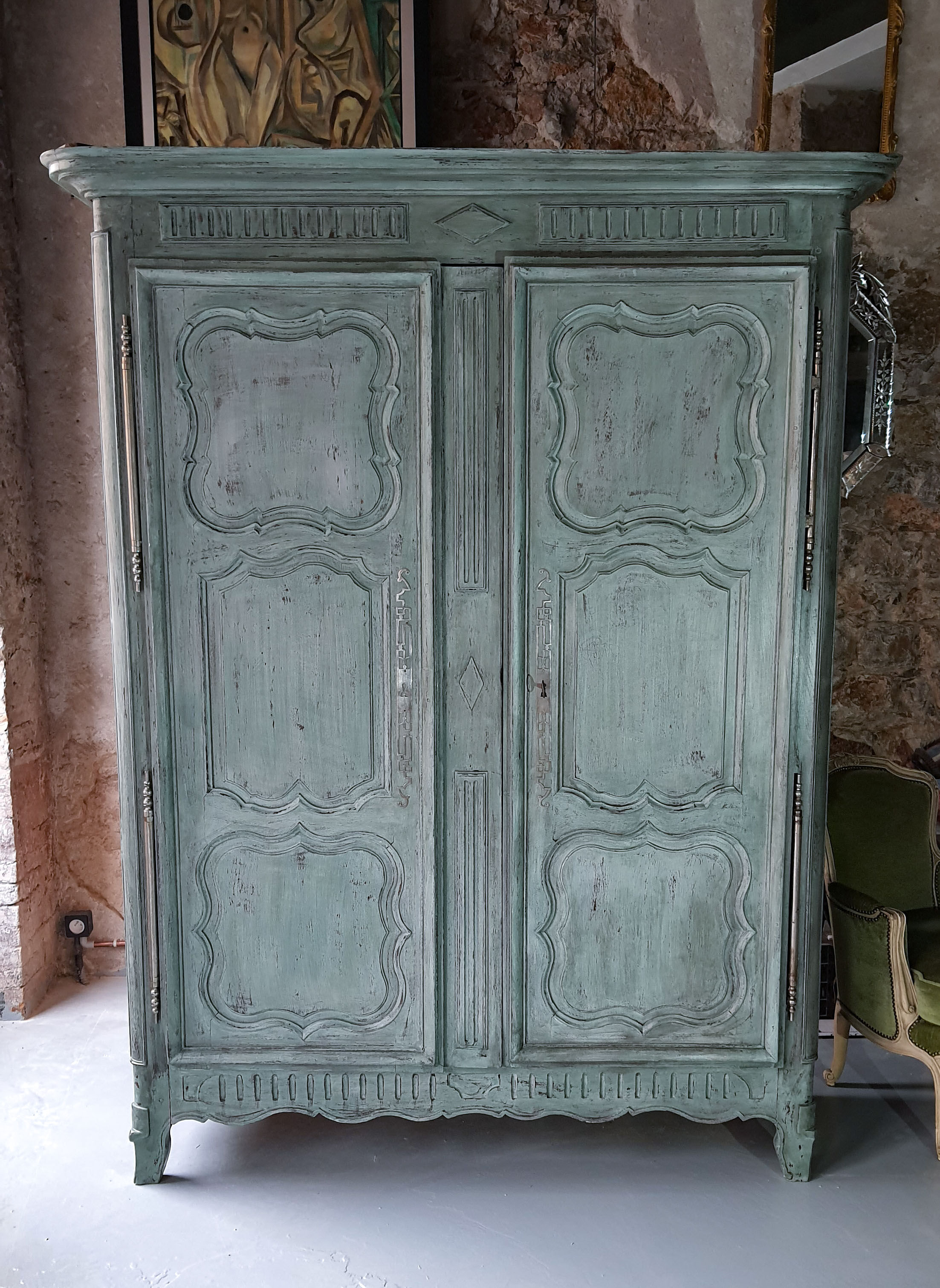 Wardrobe wardrobe 18th century Shabby Chic patinated