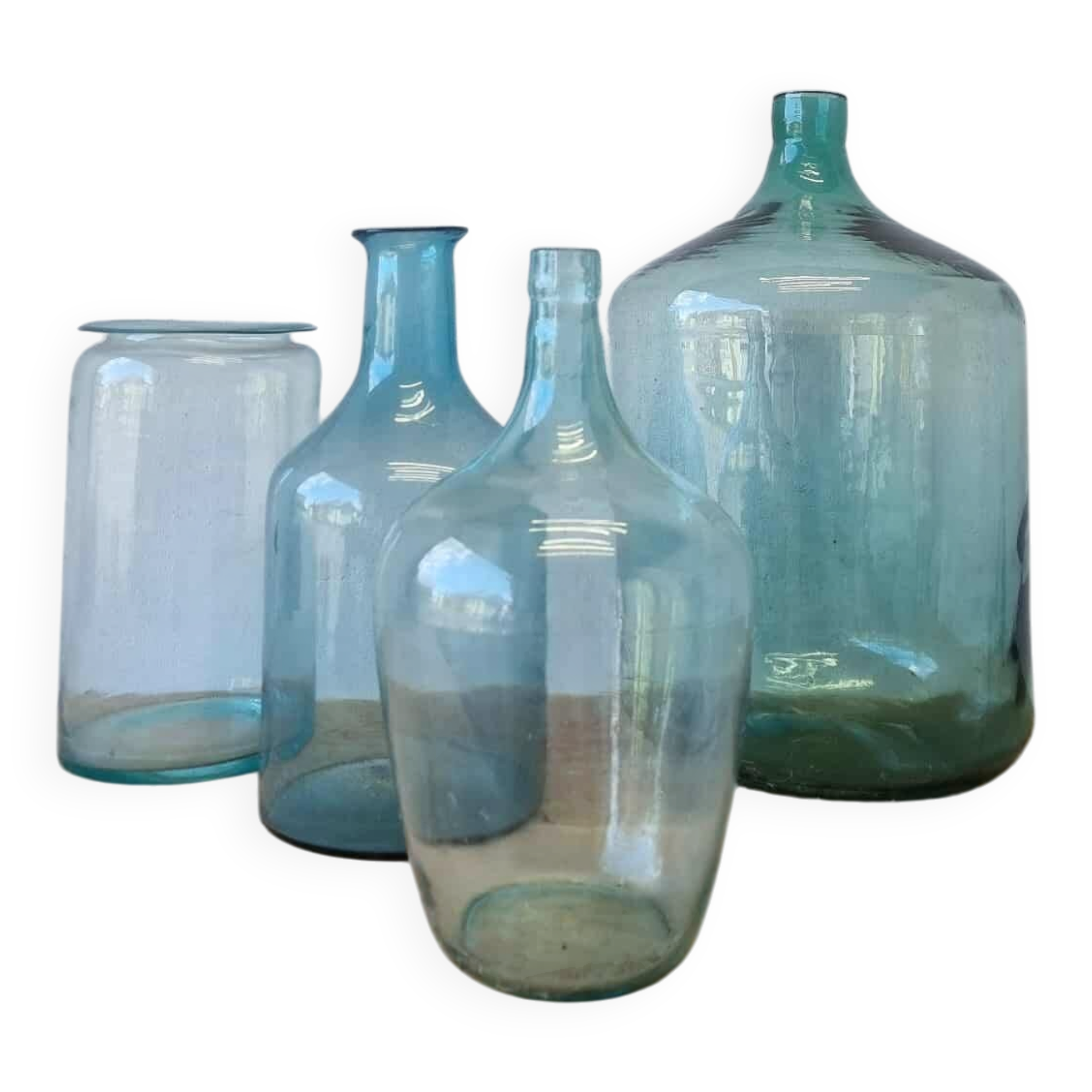 Vintage glass bottles and vases