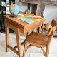 School desk and chair set stamped Baumann