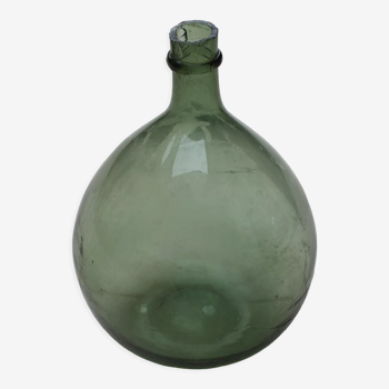 Green glass demijohn XIXth 7L