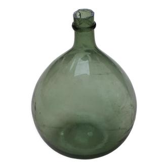 Green glass demijohn XIXth 7L