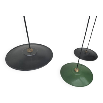 Enameled sheet metal pendant lights