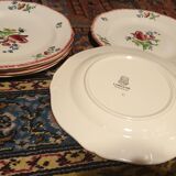 Faience plates of gien floral decoration