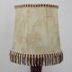 French Mid Century Round Turned Wood Table Lamp With Hide Skin Shade 4025