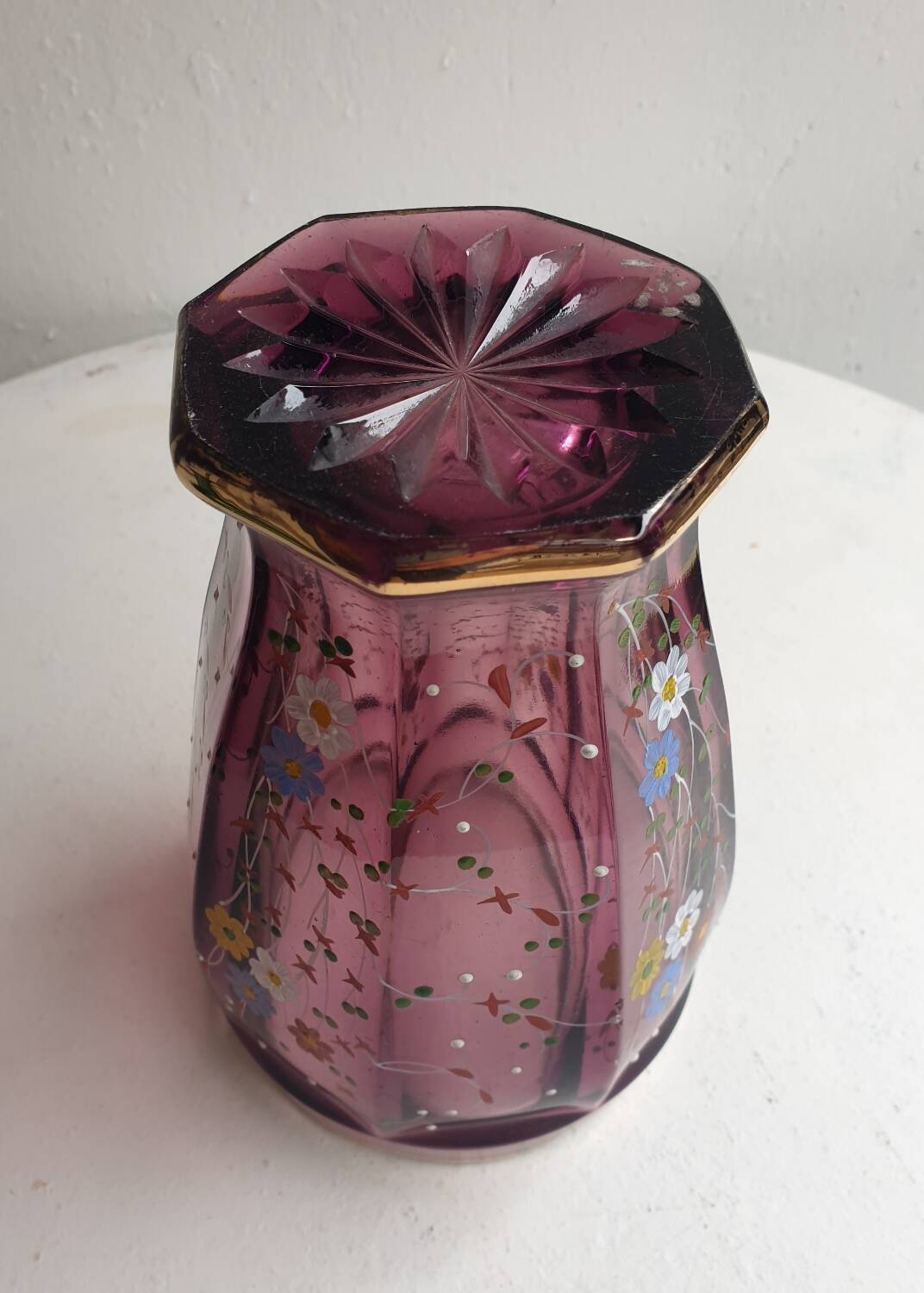 Crystal flower vase early 20th century