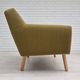 1970s, Danish 3-seater sofa, original very good condition, green furniture fabric, oak