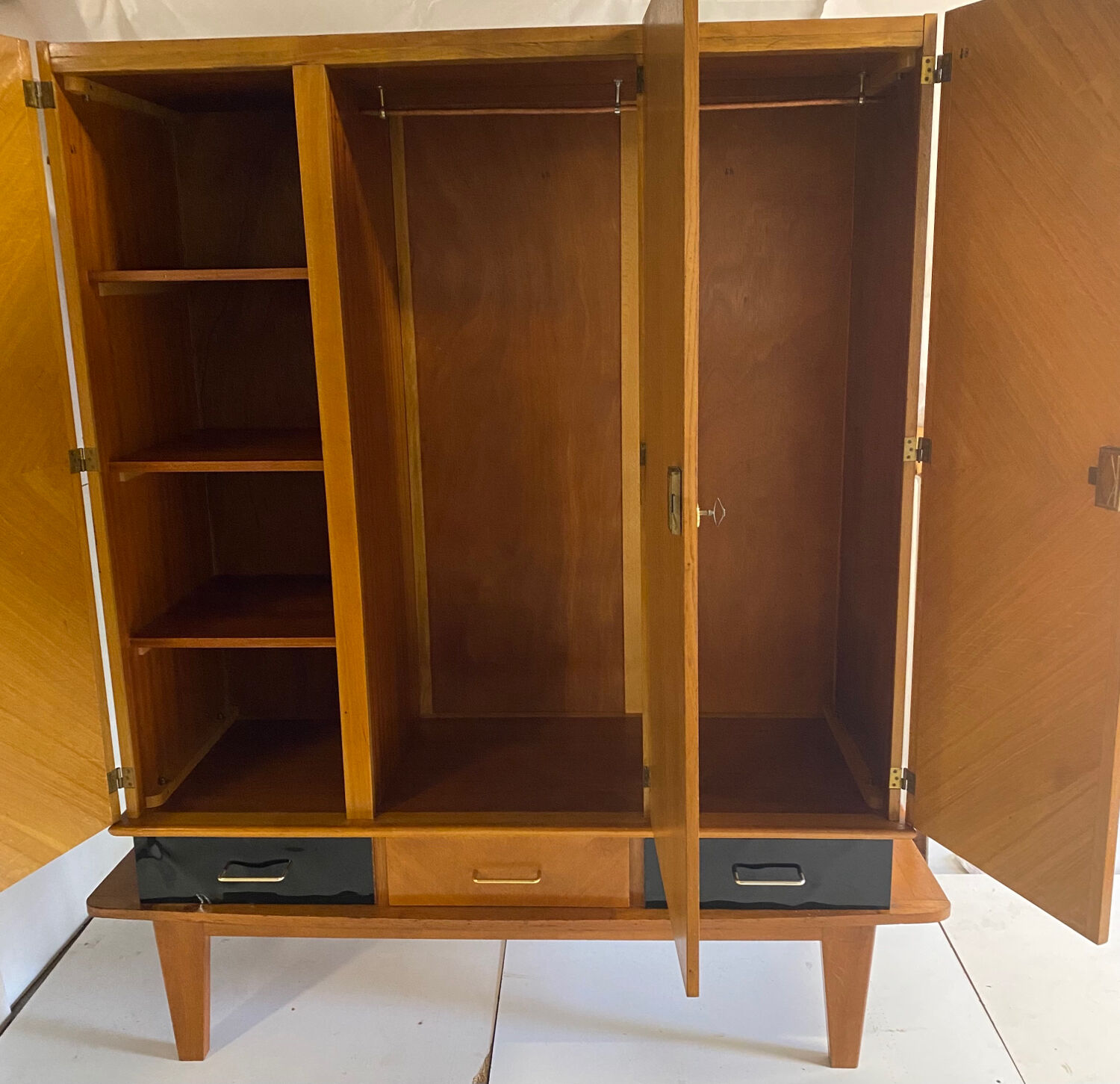 Vintage wardrobe with compass feet from the 60s