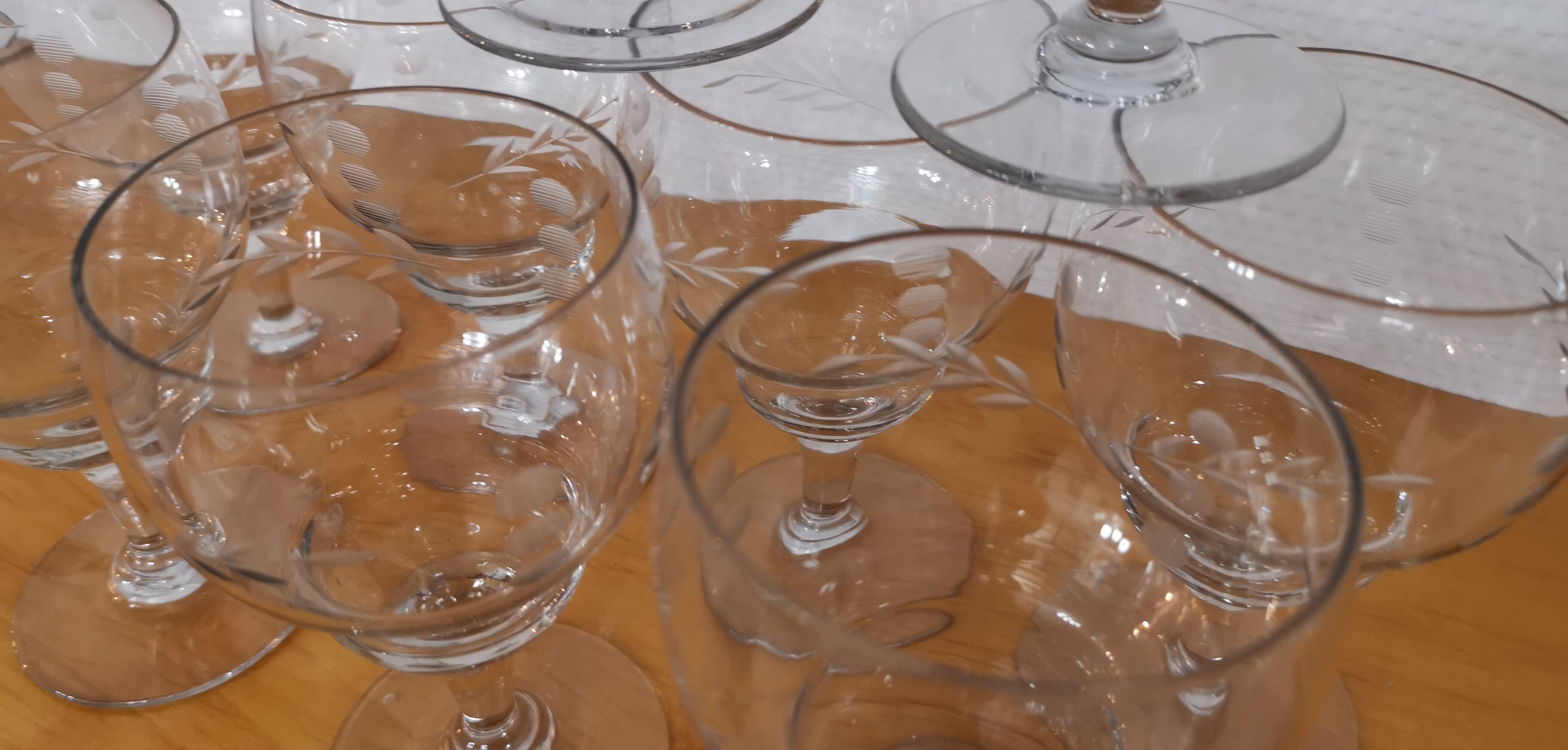 10 stemmed glasses "Cholet" art deco crystal year 1940