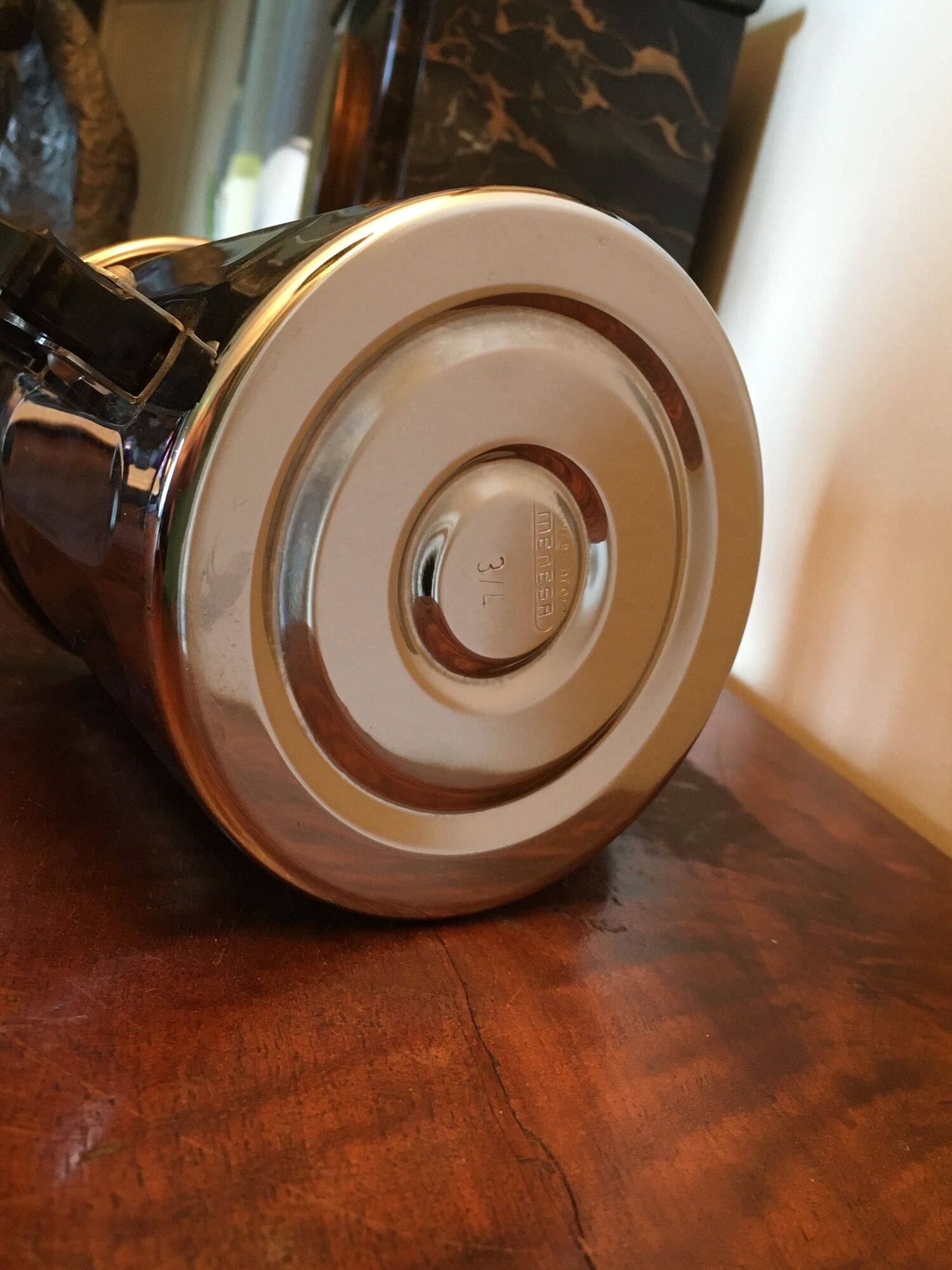 Théière vintage en cuivre chromé Menesa