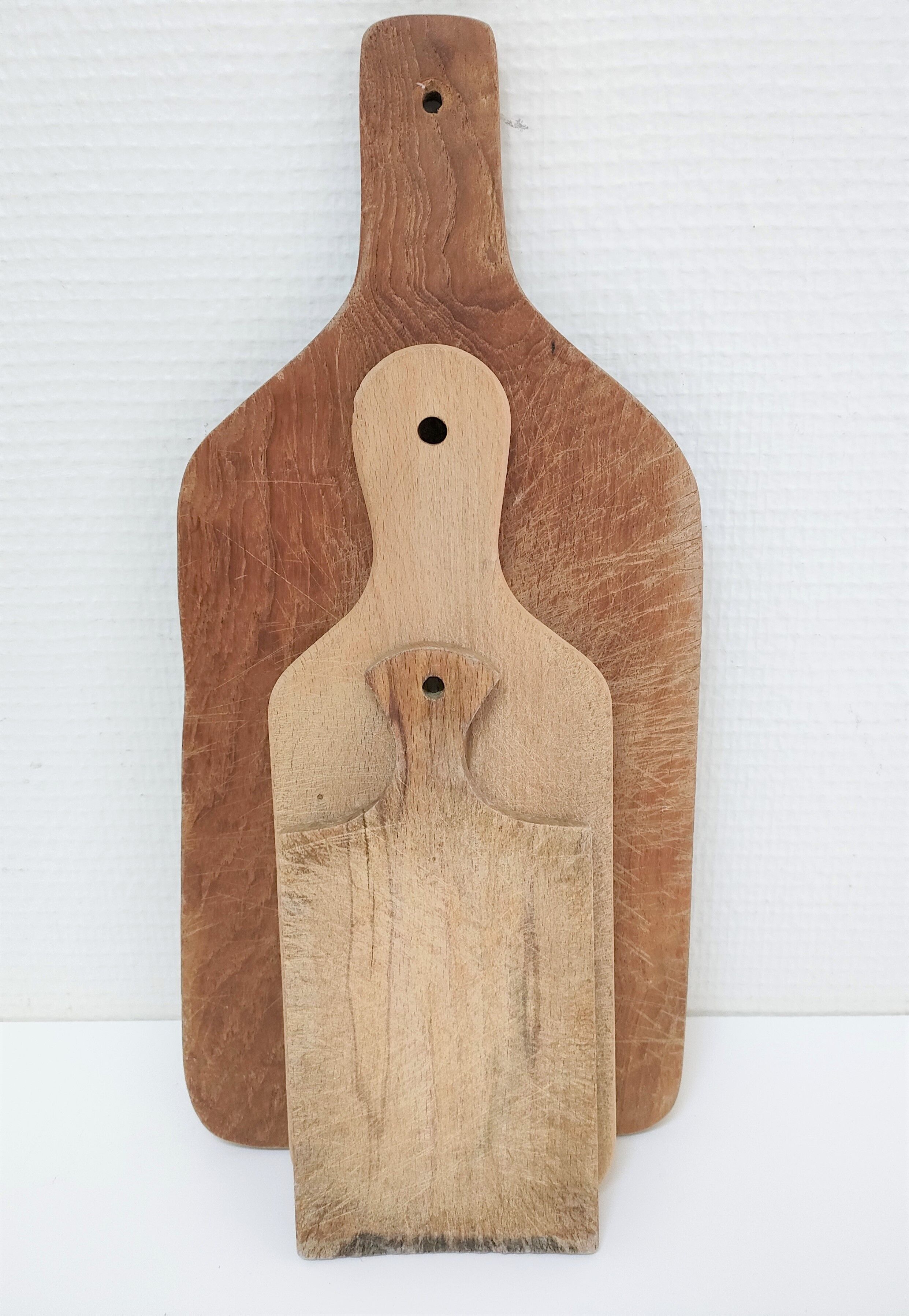 Trois planches à découper bois massif patiné vintage