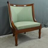 Mahogany Gondola Armchair, Empire Style – 19th Century