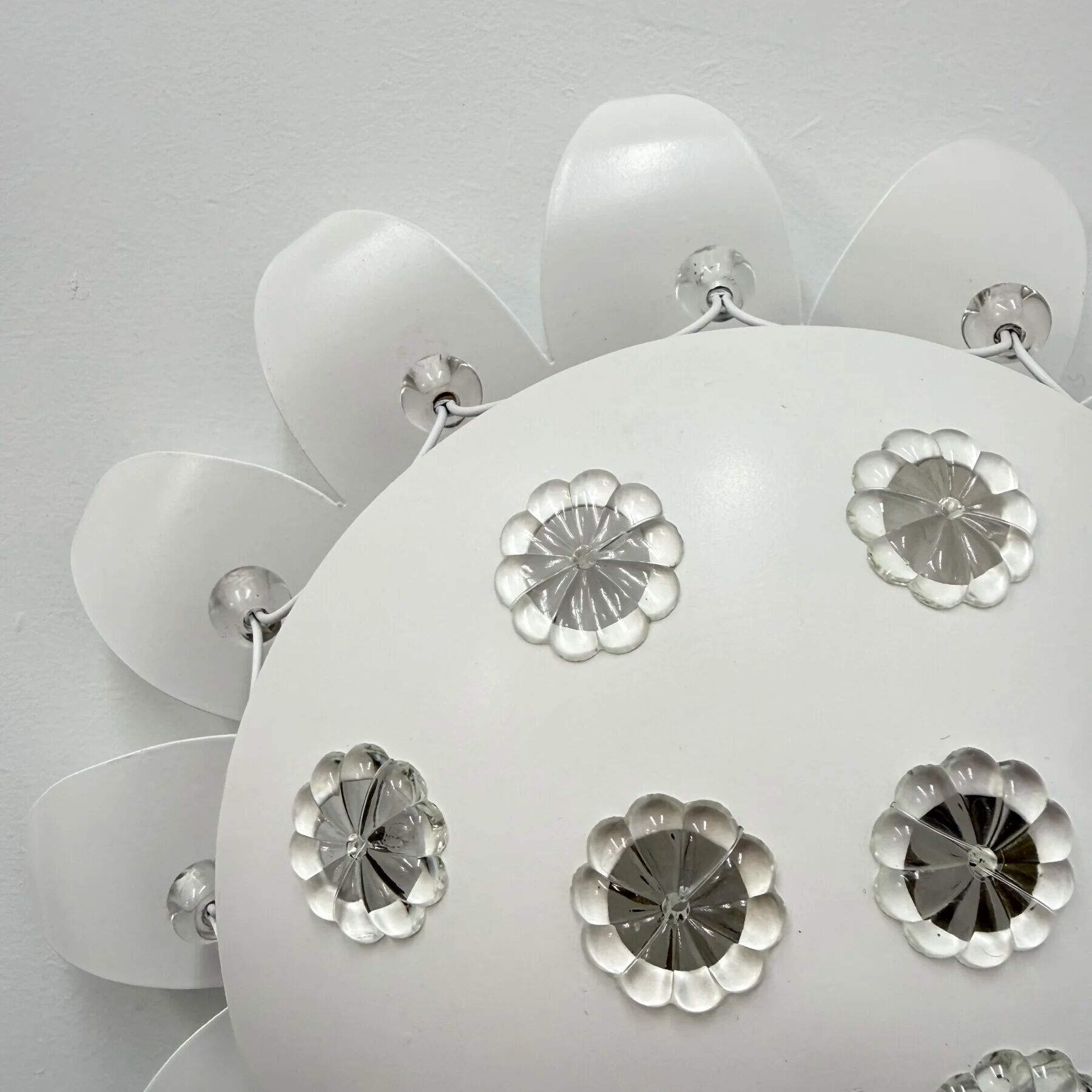 Emil Stejnar wall lamp with flower crystals, 1950s Vienna