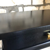 Vintage black and brass bedside table - 1950s style