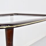 Mahogany brass and glass drinks trolley from italy, circa 1950