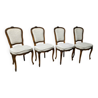 Lot de 4 chaises cabriolet style Louis XV