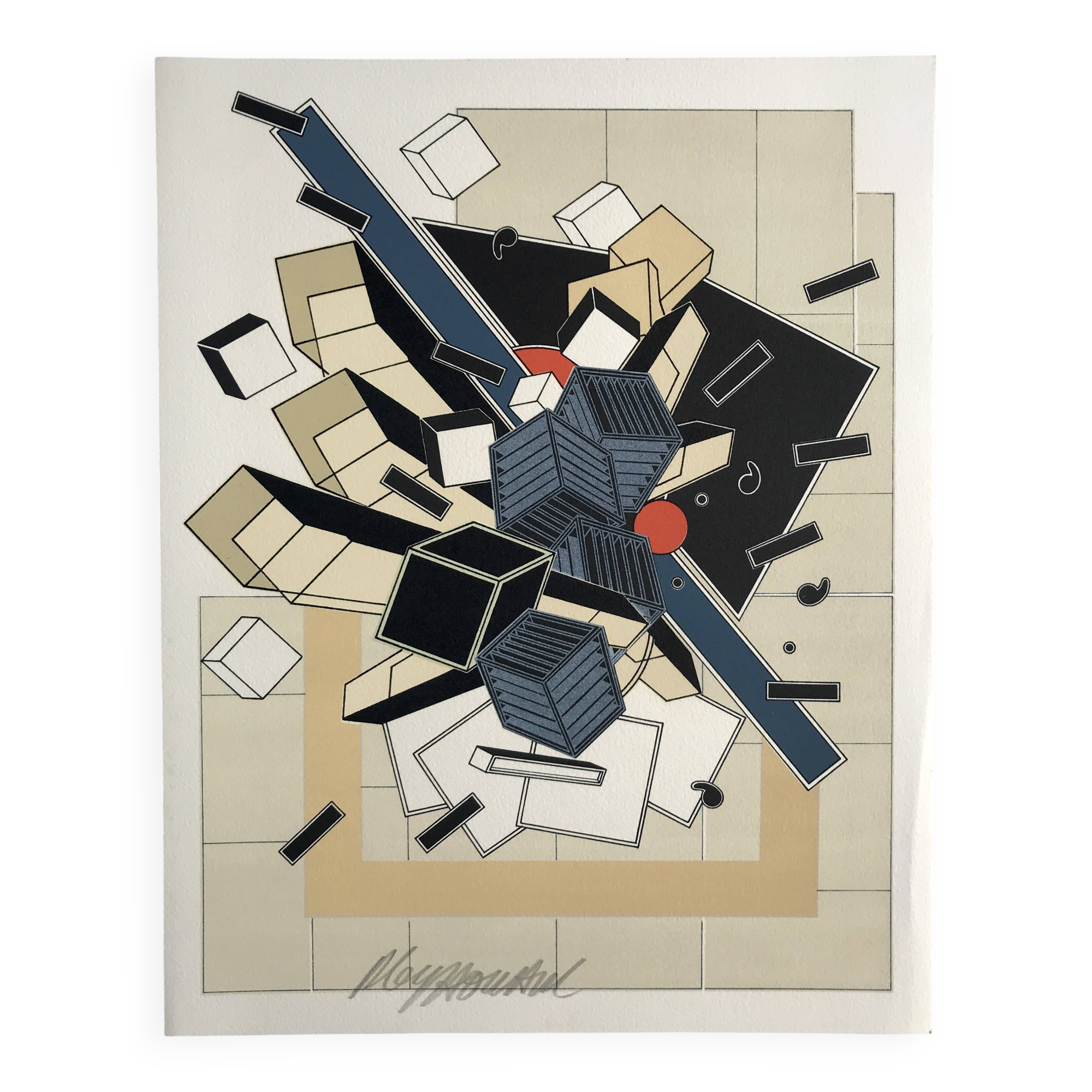 Alain le yaouanc, water, 1978. original lithograph signed in pencil.
