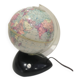 Très Grand Globe Terrestre Lumineux Mappemonde Vintage Illumina 1965 