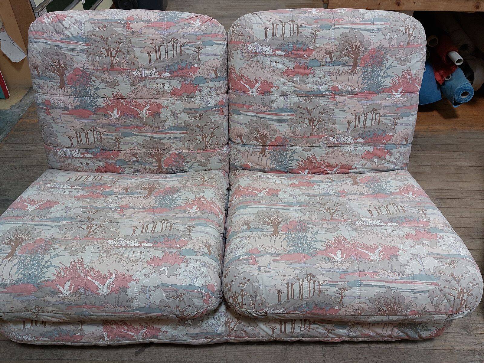 Ensemble de salon modulable vintage - Canapé 2 places + chauffeuse 1 place