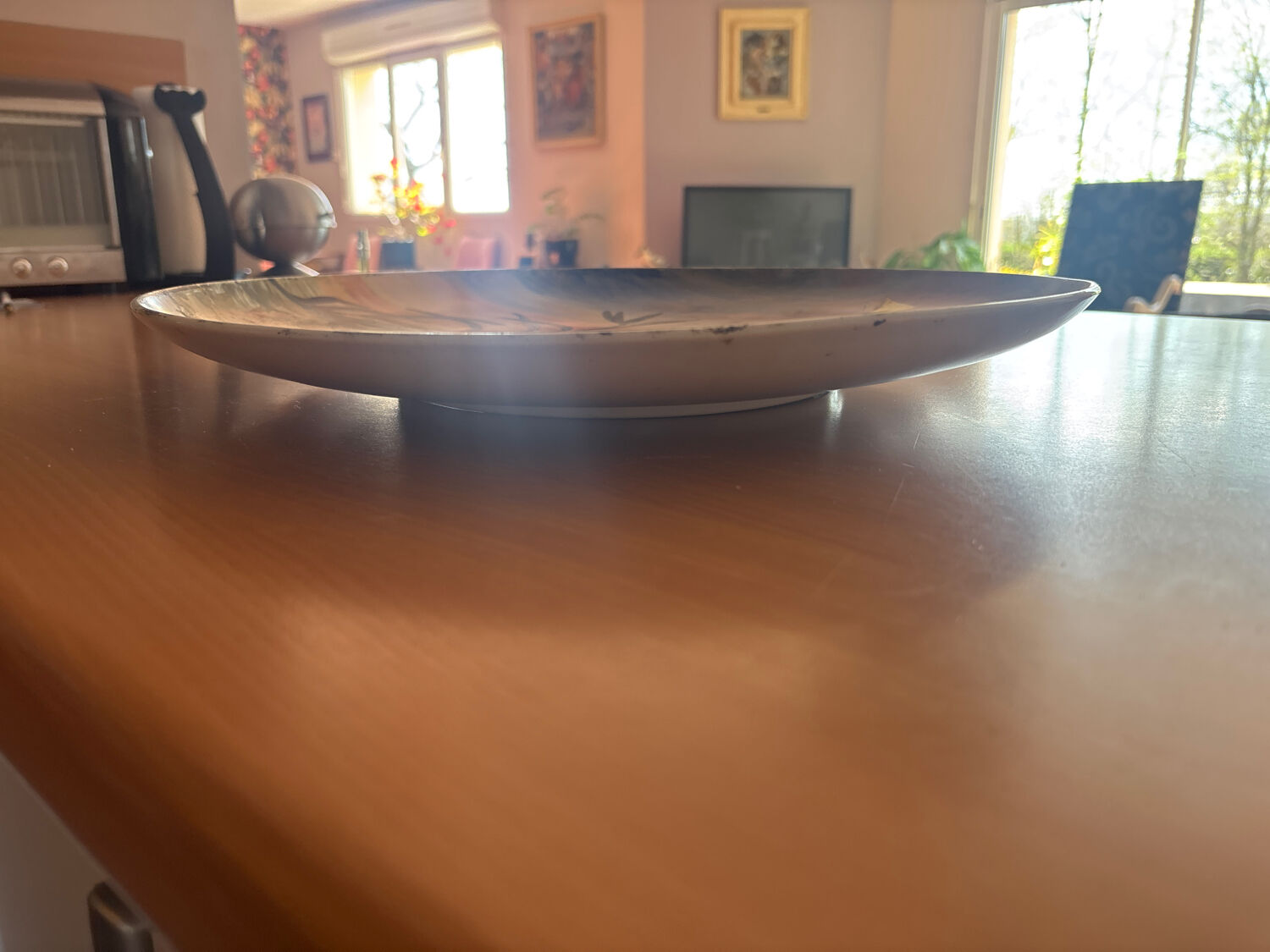 Round plate Montereau painted and signed L Pierson 1887