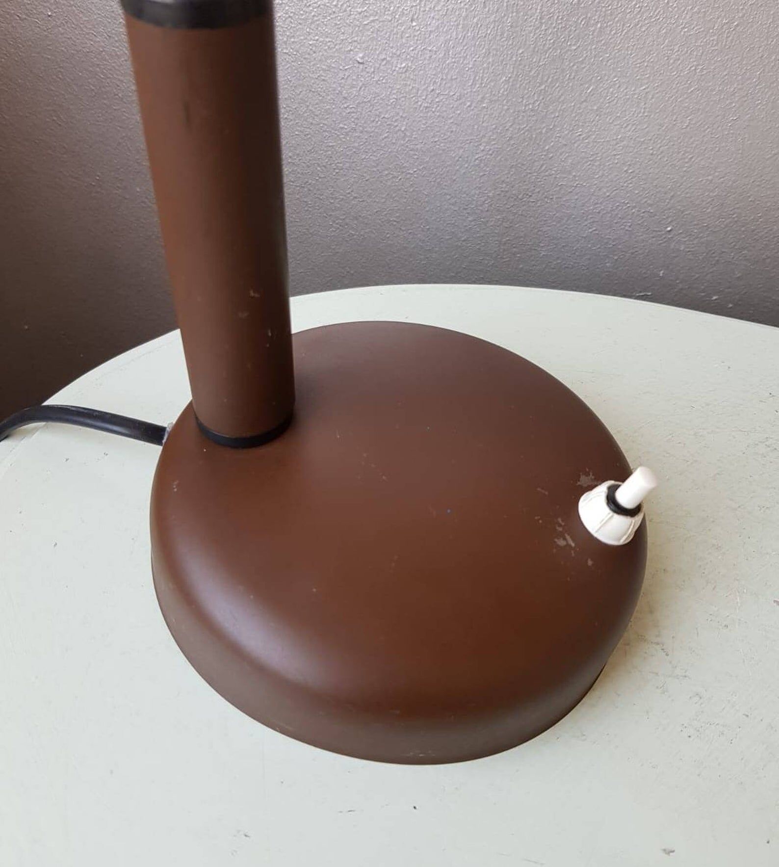 Vintage desk lamp in 1970s brown metal shell