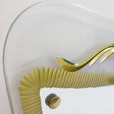 Miroir italien du milieu du siècle avec écusson doré peint - 90x59cm