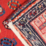 Traditional red vintage soumak rug- handmade flatwoven runner rug 86x291cm