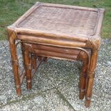 Bamboo and rattan trundle tables