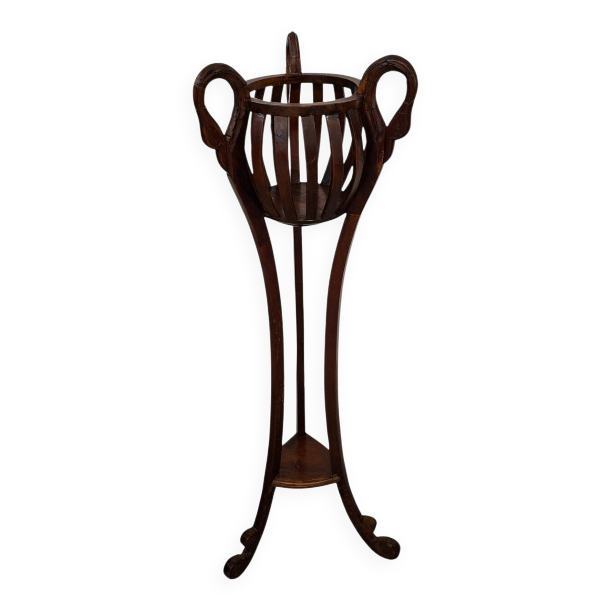 Elegante Porta Vaso Vintage in Ciliegio