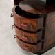 Italian rationalist walnut sideboard with red Bakelite handles, circa 1930