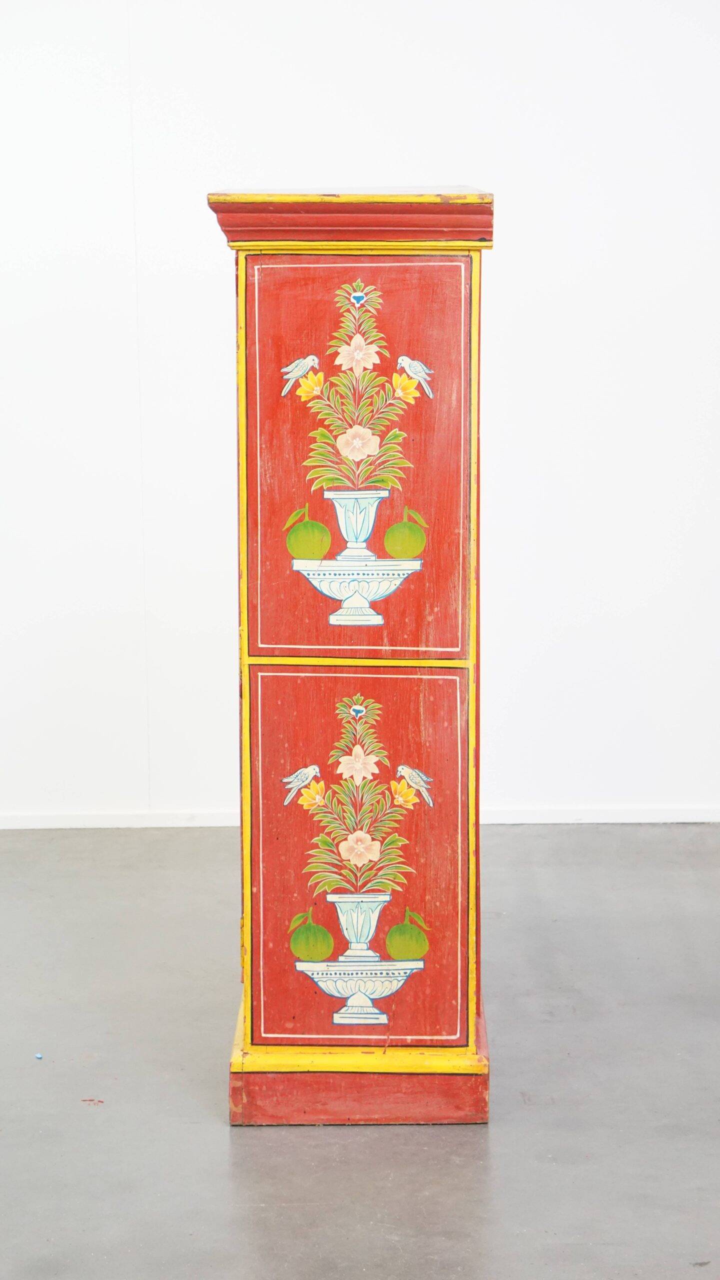 Antique painted folk art cabinet