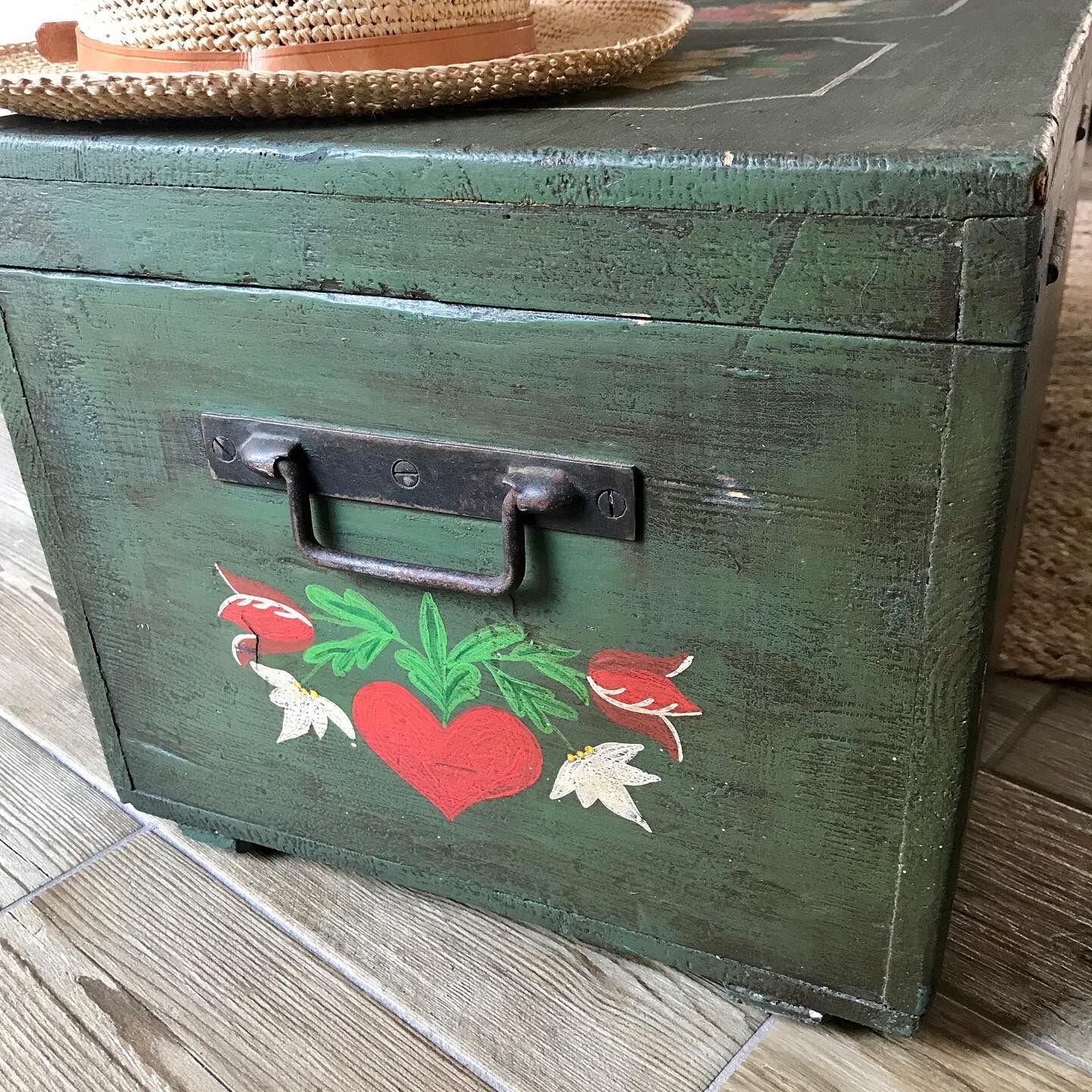 Hand-painted wooden trunk