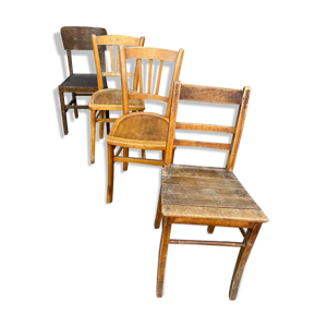 Set de 4 chaises bistrot café